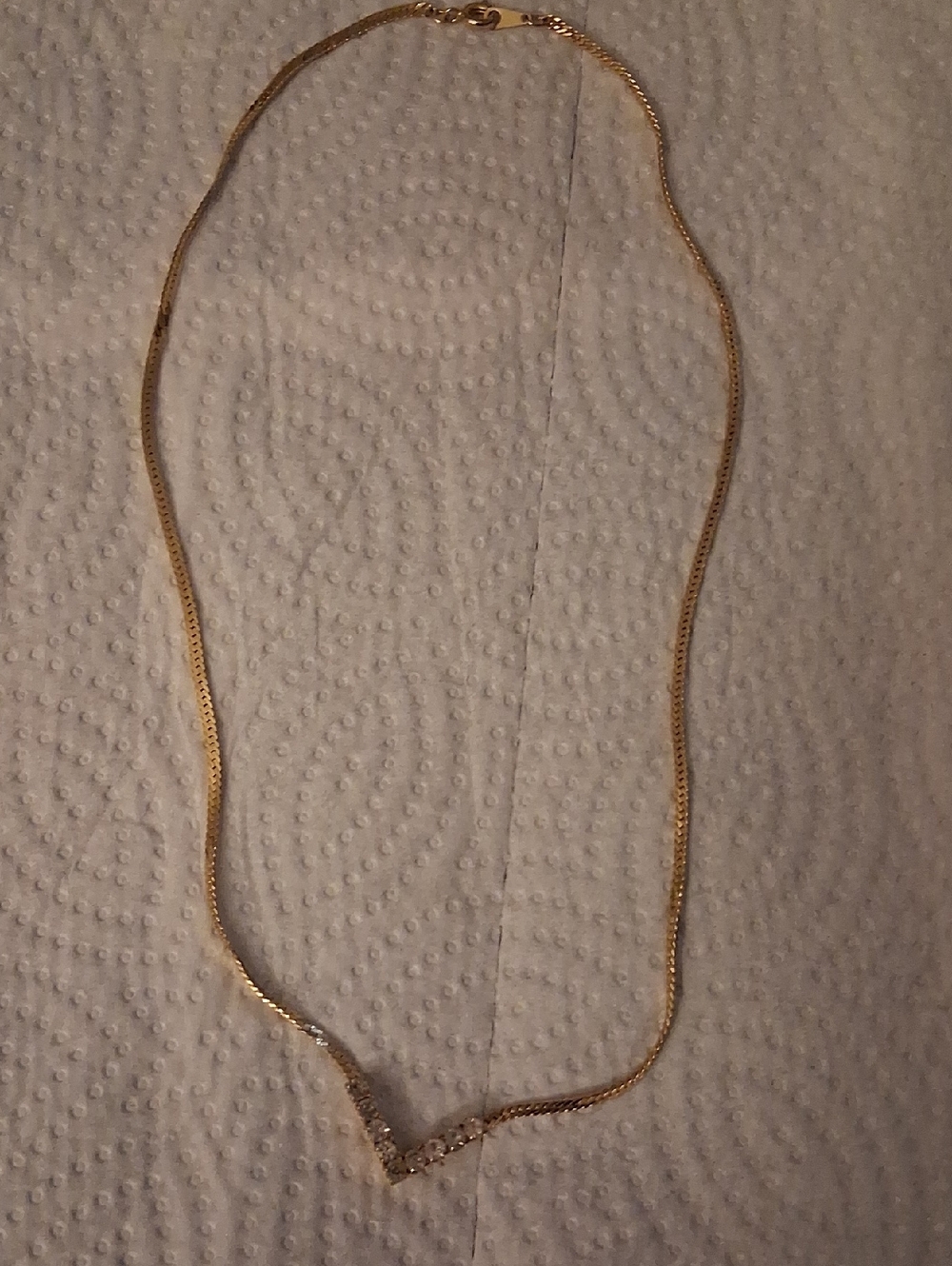 Classic Gold Tone Women's V-Accent Necklace